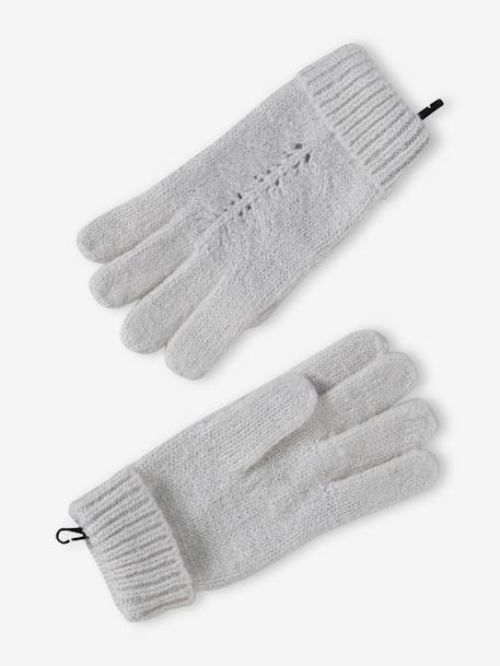 Ensemble bonnet + snood + gants ou moufles en maille torsadée fille écru - vertbaudet enfant 