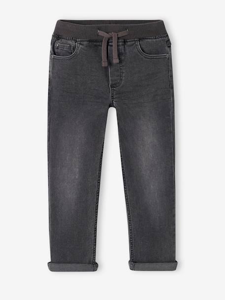 Onverwoestbare rechte relaxjeans jongens, eenvoudig aan te trekken denimgrijs+double stone+ongewassen denim+stone - vertbaudet enfant 