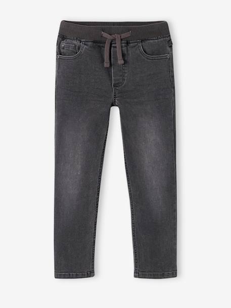 Onverwoestbare rechte relaxjeans jongens, eenvoudig aan te trekken denimgrijs+double stone+ongewassen denim+stone - vertbaudet enfant 