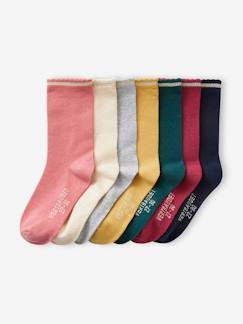 Meisje-Ondergoed-Sokken-7 paar kniekousen met lurex voor meisjes