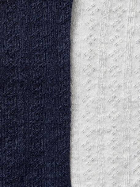 Set met 2 paar maillots in tricot met ajour voor babymeisjes marineblauw - vertbaudet enfant 