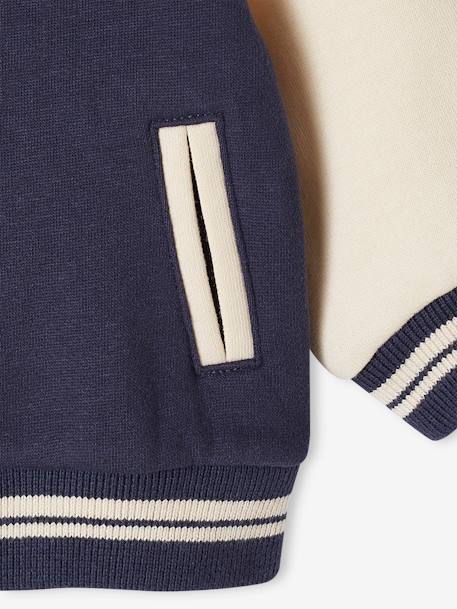 Cardigan style teddy bébé zippé en molleton bleu nuit+vert - vertbaudet enfant 