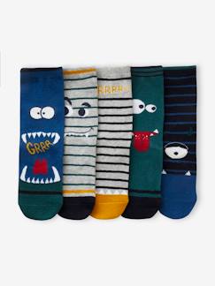 Jongens-Set van 5 paar halfhoge sokken"monsters" jongens