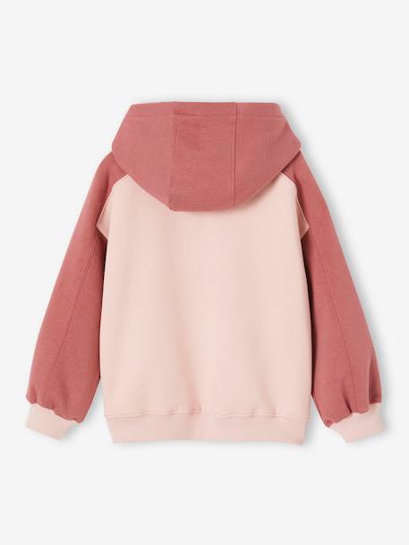 Bewerkte meisjessweater met capuchon roze (poederkleur) - vertbaudet enfant 