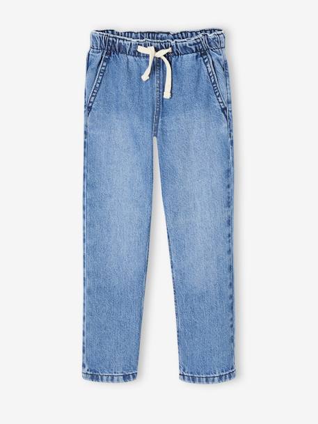 Wijde jongensbroek, eenvoudig aan te trekken gebleekt denim+grijs+ongewassen denim+stone+zwart denim - vertbaudet enfant 