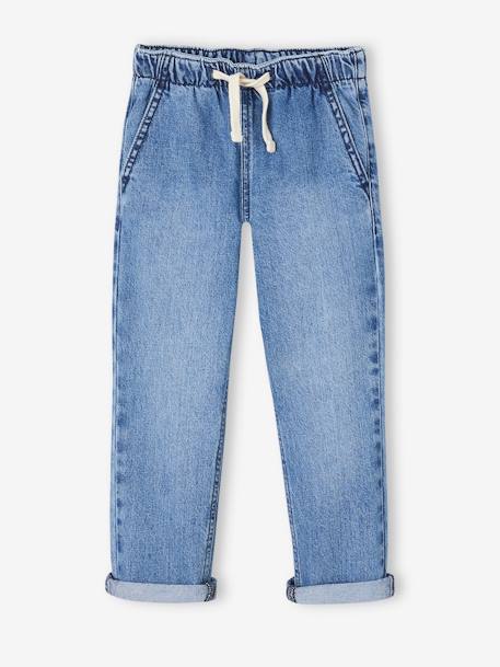 Wijde jongensbroek, eenvoudig aan te trekken gebleekt denim+grijs+ongewassen denim+stone+zwart denim - vertbaudet enfant 