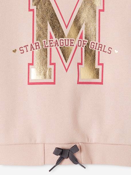 Sportset voor meisjes met molton sweater + legging van technisch materiaal roze (poederkleur) - vertbaudet enfant 
