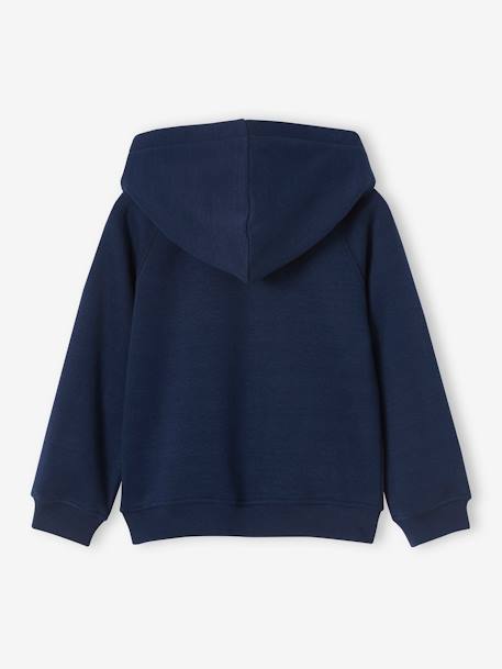 Sweat zippé à capuche motif 'Team' sport fille marine+rose bonbon - vertbaudet enfant 