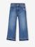 Jean fille large bas effiloché bleu jean+denim bleached+stone - vertbaudet enfant 