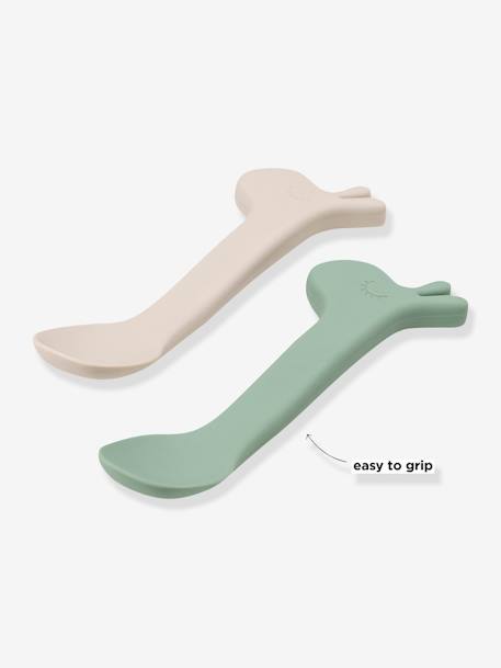 Lot de 2 cuillères en silicone Lalee orange+vert - vertbaudet enfant 