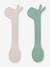 Set van 2 Lalee DONE BY DEER siliconen lepels groen+sinaasappel - vertbaudet enfant 