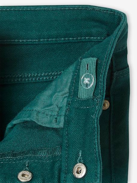 Pantalon fille mom MorphologiK fin encre+rose poudré+vert sapin - vertbaudet enfant 