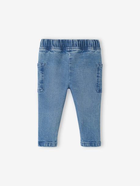 Denim babybroek met elastische tailleband double stone - vertbaudet enfant 
