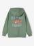 Sweat à capuche grand motif nature au dos garçon vert sauge - vertbaudet enfant 
