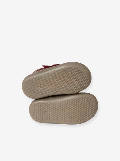 Bottillons scratchés cuir souple bébé premiers pas bordeaux+jaune pâle+marine+or+rose - vertbaudet enfant 