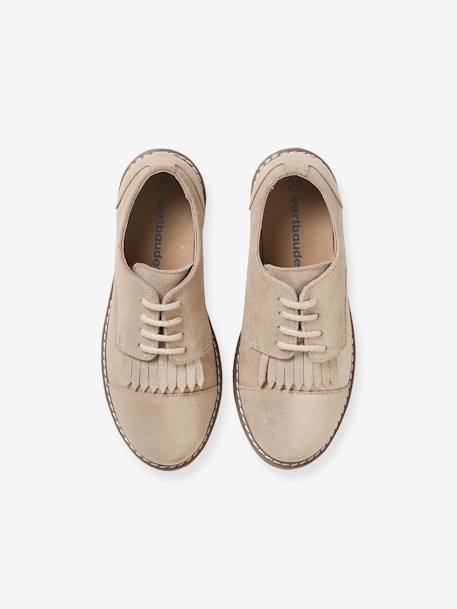 Derbies frangées à lacets cuir junior or - vertbaudet enfant 
