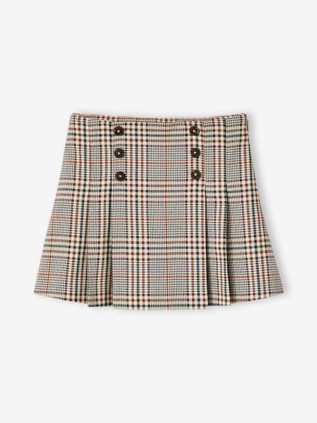 Meisjesplooirok bruin+marineblauw - vertbaudet enfant 