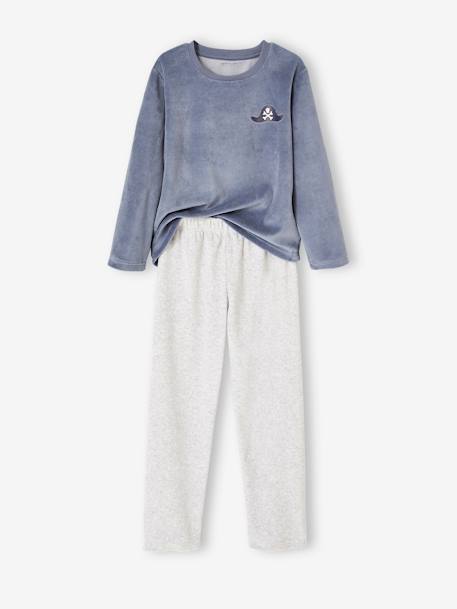 Lot de 2 pyjamas pirates en velours garçon bleu grisé - vertbaudet enfant 