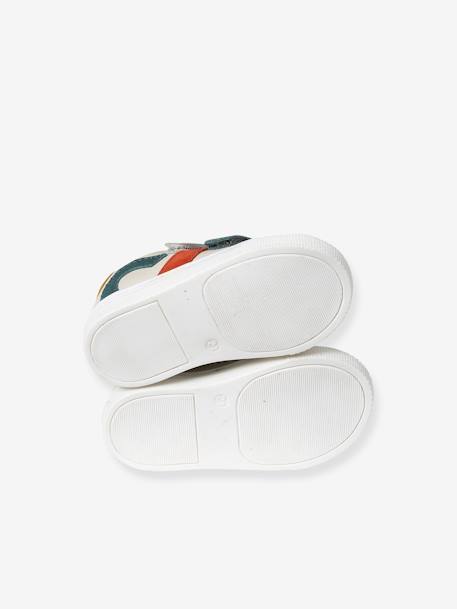 Baskets bébé garçon cuir à scratchs écru+lot blanc - vertbaudet enfant 