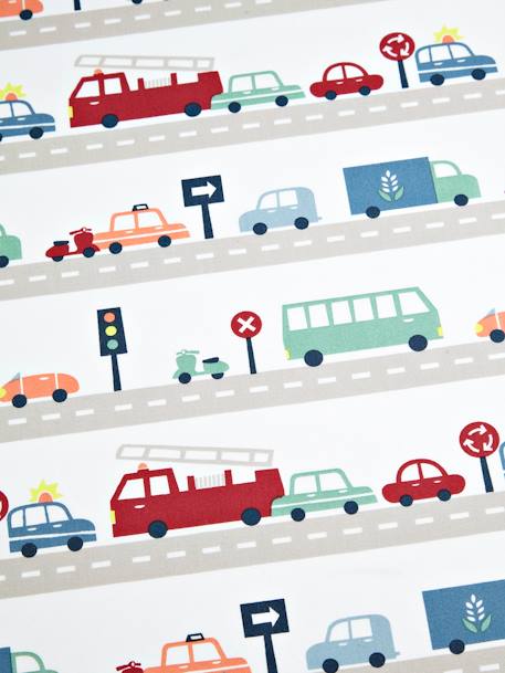 Drap-housse enfant AUTO-CITY beige grisé imprimé - vertbaudet enfant 