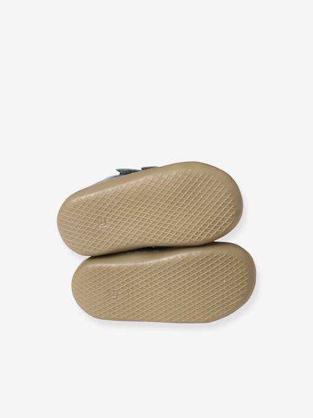 Bottillons fourrés cuir souple bébé premiers pas vert - vertbaudet enfant 