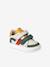 Leren geborstelde babysneakers ecru+marineblauw+veel wit - vertbaudet enfant 