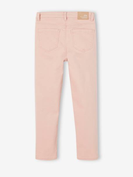 Pantalon fille mom MorphologiK fin encre+rose poudré+vert sapin - vertbaudet enfant 