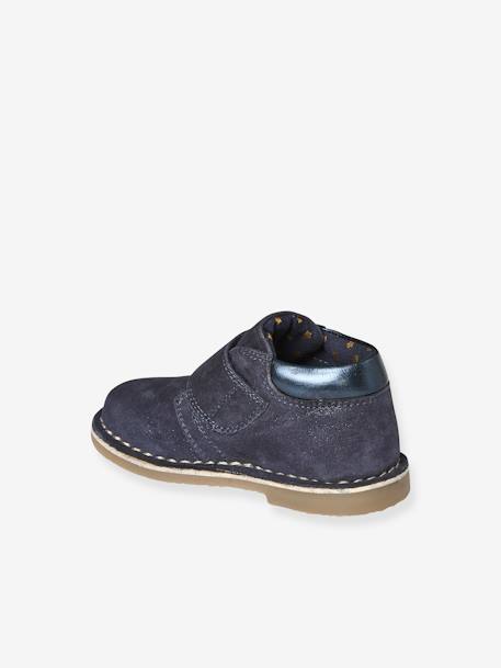 Boots scratchées en cuir irisé bébé marine - vertbaudet enfant 
