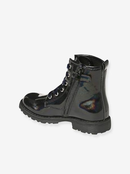 Bottines enfant fille vernies synthétique zippées lot noir+noir+noir imprimé - vertbaudet enfant 