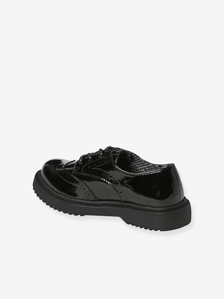 Derbies vernies semelle crantée enfant noir - vertbaudet enfant 