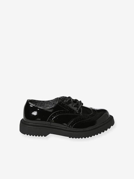 Derbies vernies semelle crantée enfant noir - vertbaudet enfant 