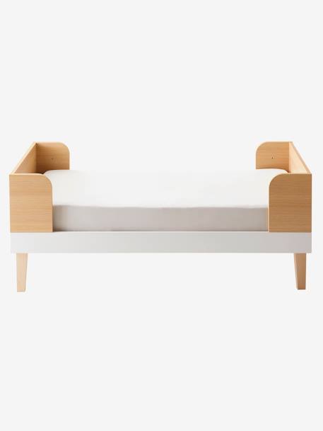 Lit Bébé évolutif 70x140cm MOKA blanc/bois - vertbaudet enfant 