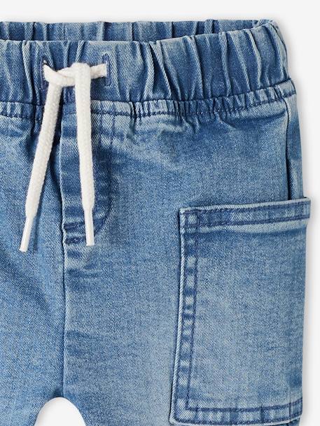 Pantalon en denim bébé taille élastiquée double stone - vertbaudet enfant 