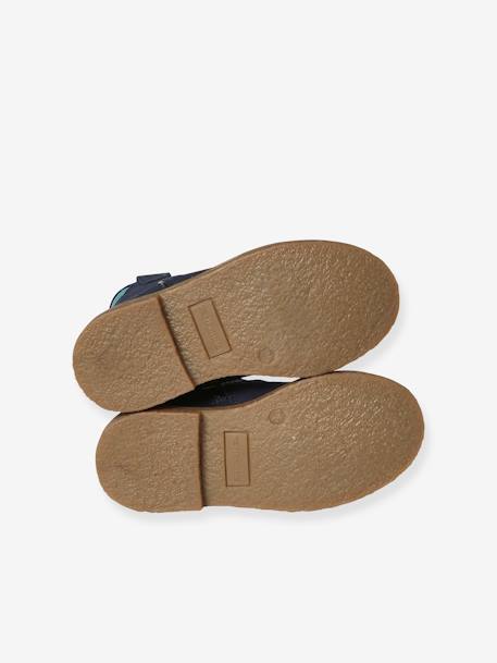 Leren laarzen voor meisjes, kleutercollectie goud+marineblauw - vertbaudet enfant 