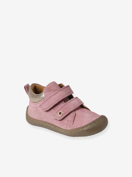 Chaussures premiers pas bébé scratchs bordeaux+fuchsia+jaune pâle+marine+or+rose - vertbaudet enfant 