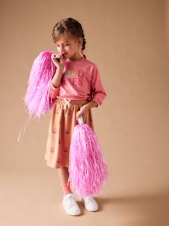 Meisje-Gebloemde halflange fleece rok voor meisjes