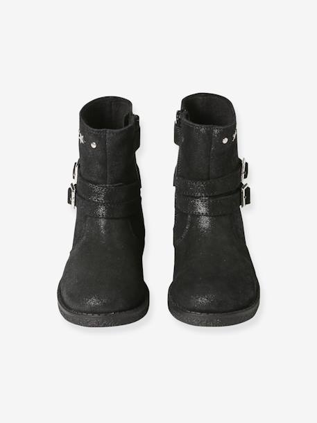 Leren laarzen voor meisjes, kleutercollectie zwart - vertbaudet enfant 