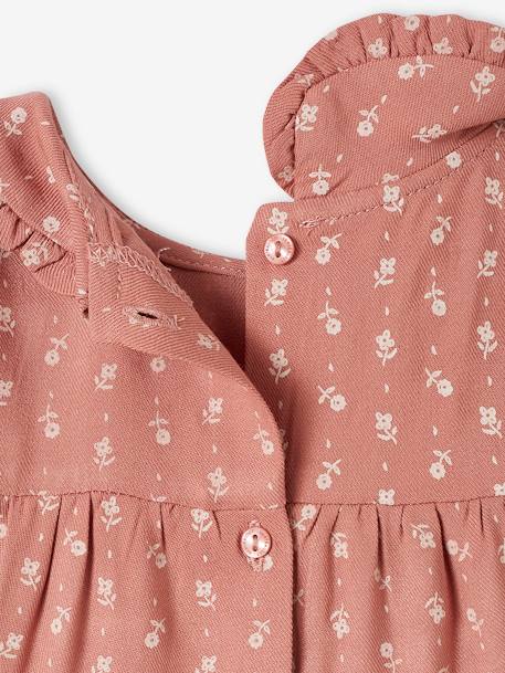Soepelvallende jurk voor baby's met ruches oudroze - vertbaudet enfant 