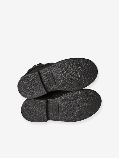 Boots en cuir fille collection maternelle noir - vertbaudet enfant 