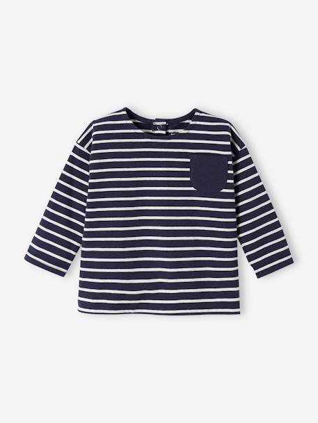 Gestreept T-shirt baby met lange mouwen blauw, gestreept - vertbaudet enfant 
