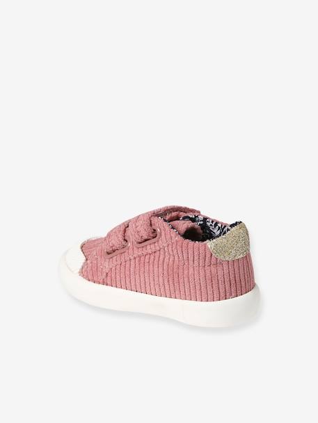 Baskets bébé fille textile scratchées marine+vieux rose - vertbaudet enfant 