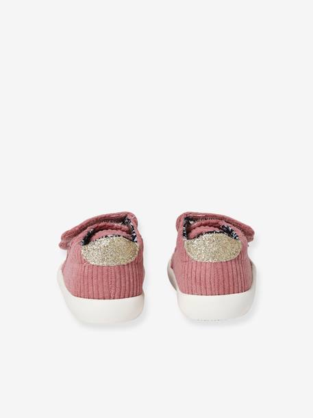 Baskets bébé fille textile scratchées marine+vieux rose - vertbaudet enfant 