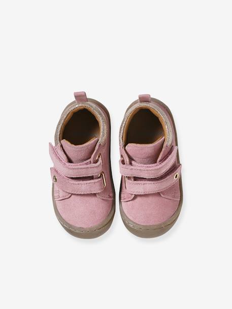 Bottillons scratchés cuir souple bébé premiers pas bordeaux+jaune pâle+marine+or+rose - vertbaudet enfant 