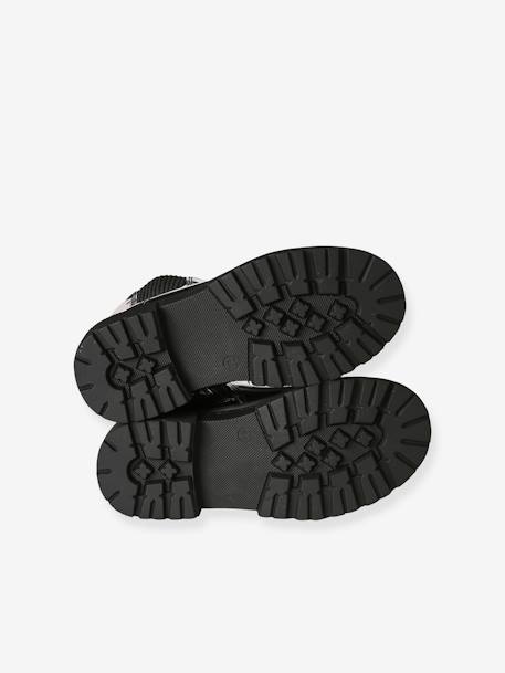 Boots enfant fille synthétique zippées et élastiquées écru+marine+marron - vertbaudet enfant 