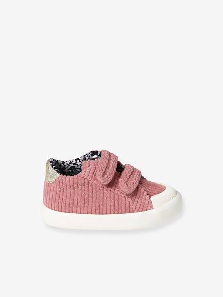 Baskets bébé fille textile scratchées marine+vieux rose - vertbaudet enfant 
