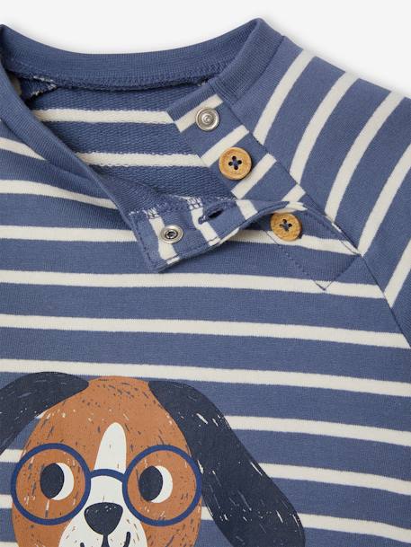 Sweat bébé en molleton caramel+rayé bleu+vert sapin - vertbaudet enfant 