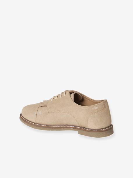 Derbies frangées à lacets cuir junior or - vertbaudet enfant 