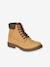 Boots crantées lacées et zippées cuir junior camel - vertbaudet enfant 