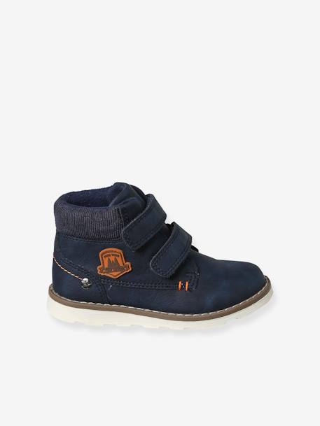 Boots enfant garçon synthétique à scratchs bleu+marron+noir - vertbaudet enfant 
