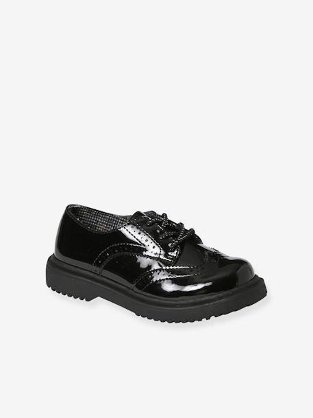 Derbies vernies semelle crantée enfant noir - vertbaudet enfant 